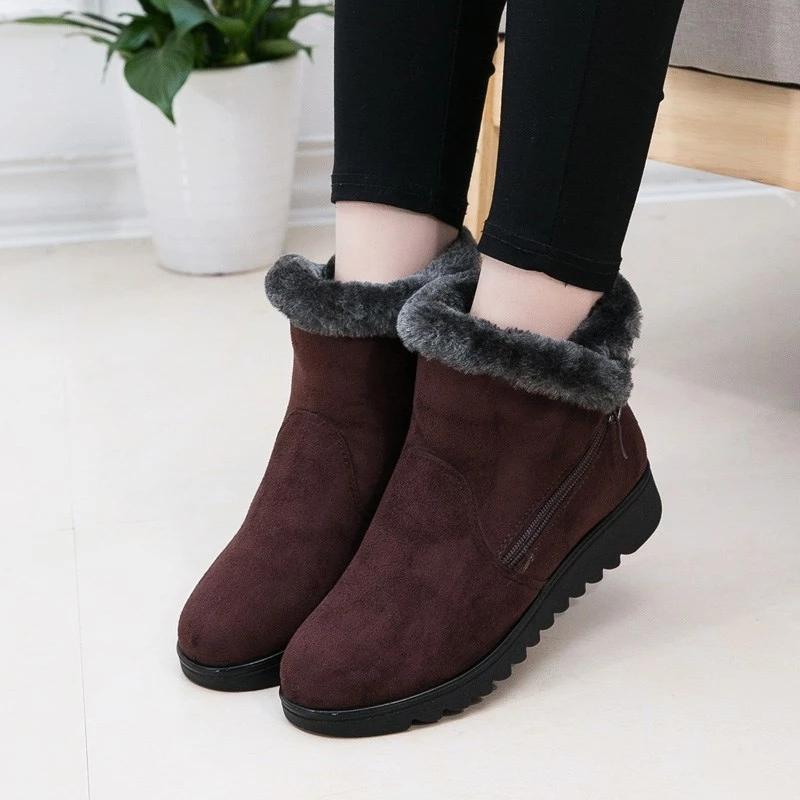 Women Ankle Boots Wedge Platform Winter Warm Snow Boots 1966SHOES™