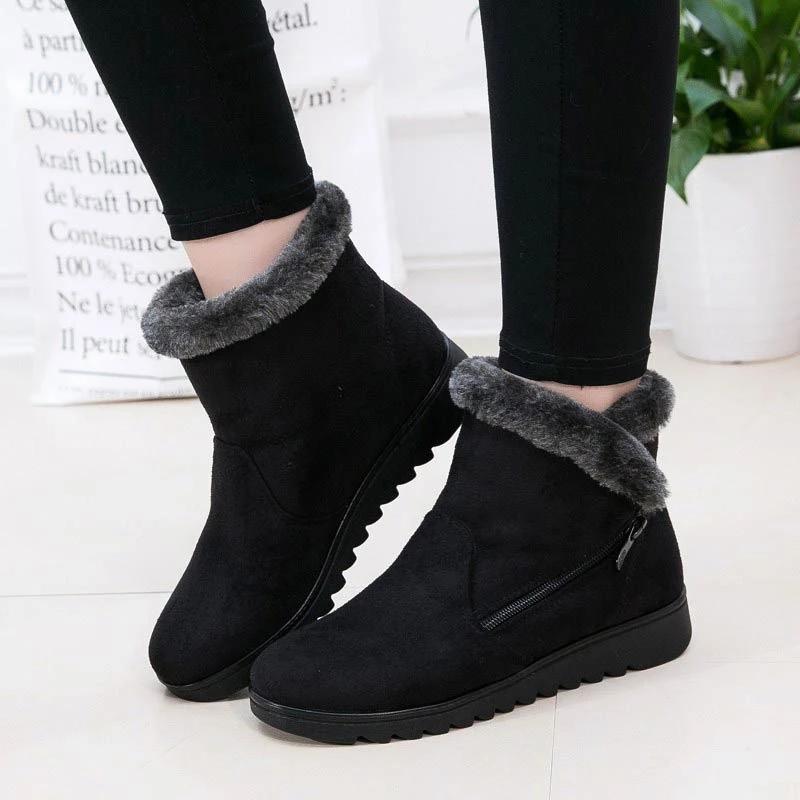 Women Ankle Boots Wedge Platform Winter Warm Snow Boots 1966SHOES™