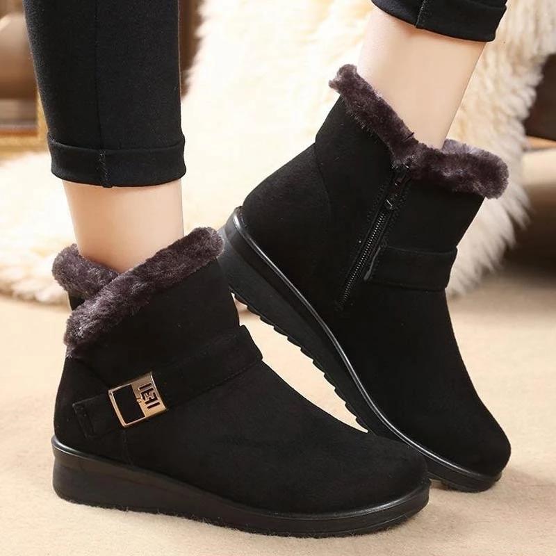 Women warm snow boots short fur plush winter ankle cotton 1966SHOES™