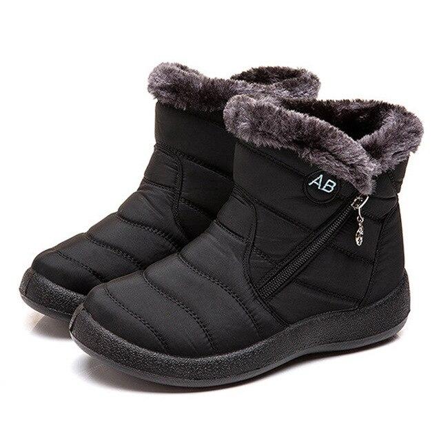 Women ankle boots fur warm snow winter shoes waterproof padded 1966SHOES™