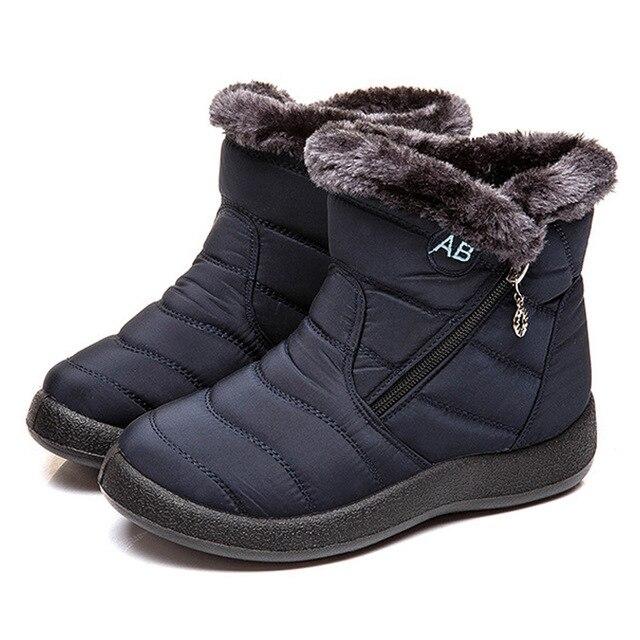 Women ankle boots fur warm snow winter shoes waterproof padded 1966SHOES™