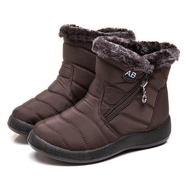 Women ankle boots fur warm snow winter shoes waterproof padded 1966SHOES™