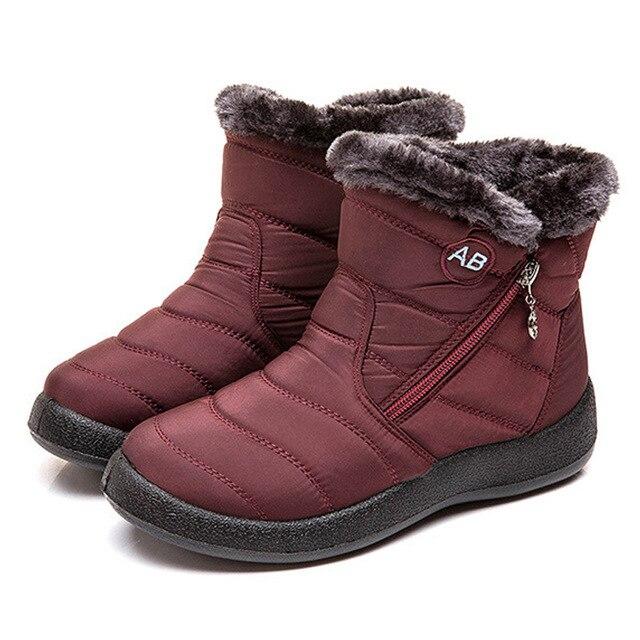 Women ankle boots fur warm snow winter shoes waterproof padded 1966SHOES™